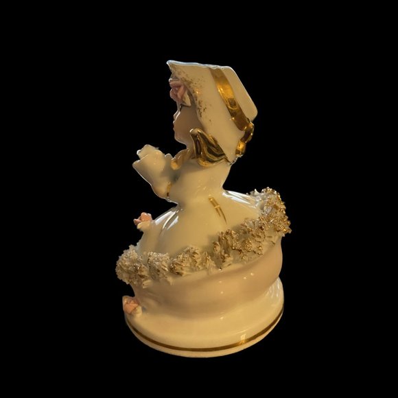 Vintage Lefton June Bride China with Spaghetti Ruffle and Gold Wings - Picture 3 of 5